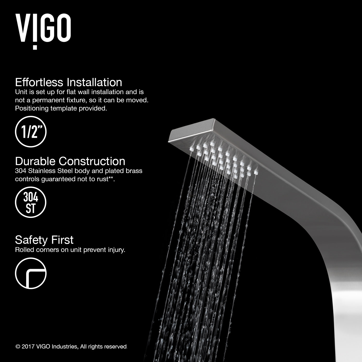 VIGO Retrofit Shower Panel System with Rain Shower Head & Reviews